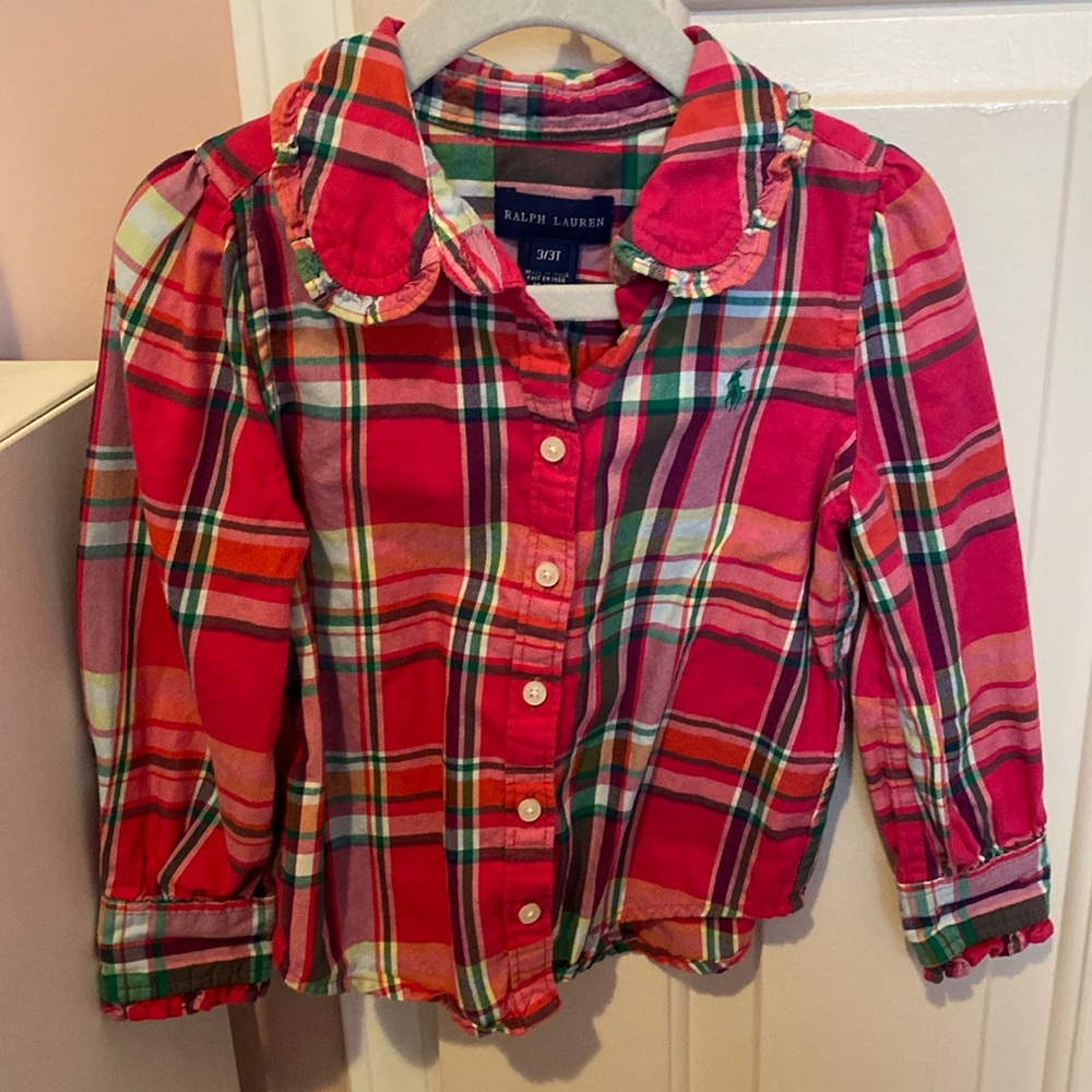 Ralph Lauren girls button down shirt 3T